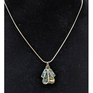 925 Mexico Sterling Silver‎ Angel Necklace Abalone Vintage Antique Handmade
